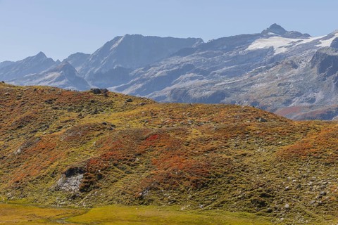 Mountain panorama, Uttendorf Pinzgau, autumn landscape, alpenglow