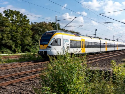 Train services on one of the busiest railway lines in Germany, regional services, RE3,