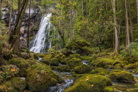 Landscape, Gollinger waterfall, autumn colours