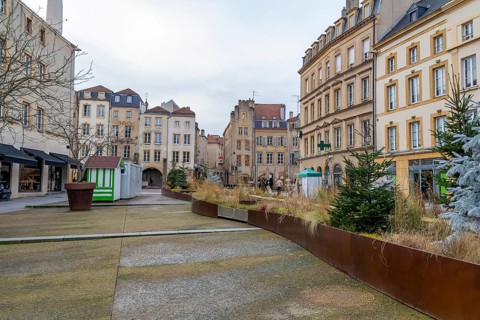 Impression of a city named Metz, located in the Lorraine region in France at winter time