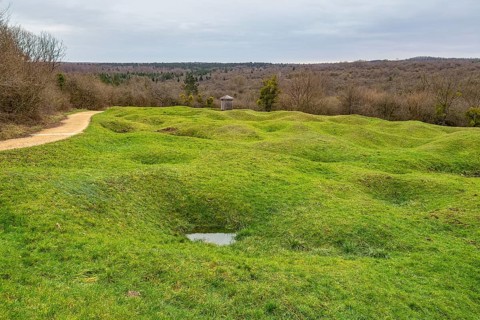 Scenery showing a historic battlefield around Verdun, fought from 21 February to 18 December 1916