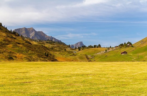 Idyllic scenery around Warth, a municipality in the district of Bregenz in the Austrian state of