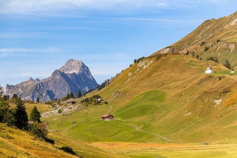 Idyllic scenery around Warth, a municipality in the district of Bregenz in the Austrian state of