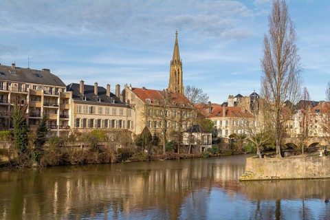Impression of Metz, a city in the Lorraine region located in northeast France at evening time