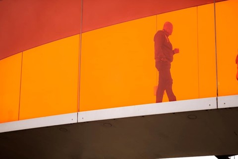 The ARoS Aarhus Art Museum with its distinctive Rainbow Panorama permanent art installation, in