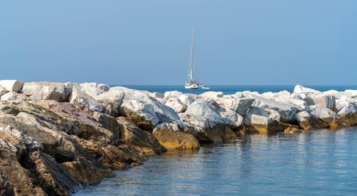Scenery around Sestri Levante, a town and comune in the Metropolitan City of Genoa, Liguria, Italy