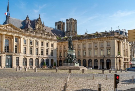 Impression around Place Royale in Reims, the most populous city in the French department of Marne