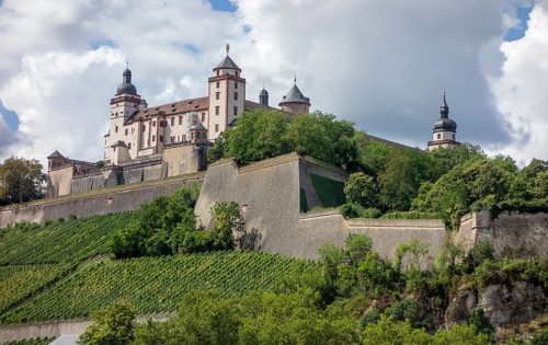 The Marienberg Fortress in Wuerzburg, a city in the Franconia region of bavaria in Germany at