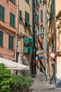 Alleyway in Genoa, the capital of the italian region of Liguria