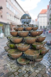 Waterspout fountain in Nuremberg, a city in Bavaria, Germany