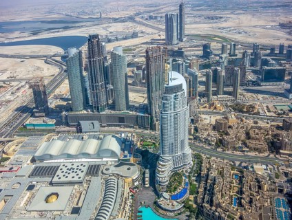 Aerial view of Dubai in the United Arab Emirates