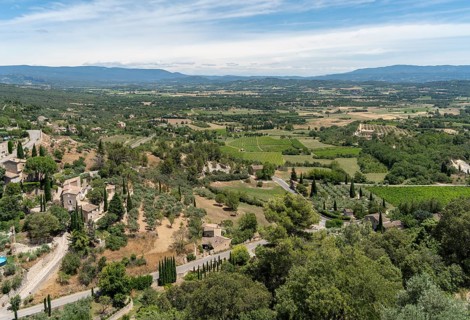 Scenery around Gordes, a comune in the Provence region of southern France at summer time