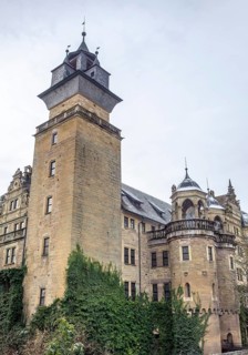 Scenery around Neuenstein Castle in Hohenlohe at winter time