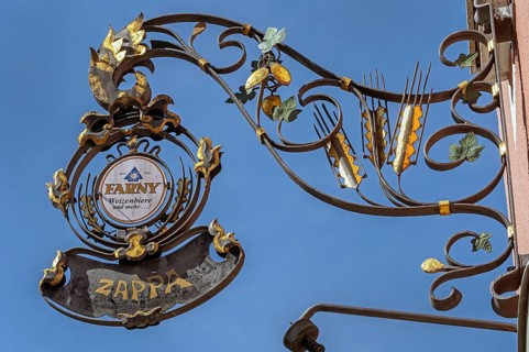 Nose sign of the Zappa Bar in Kisslegg, Allgäu, Baden-Württemberg, Germany
