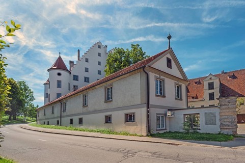 Blue sky, Old Castle in Kisslegg, Allgäu, Baden-Württemberg, Germany
