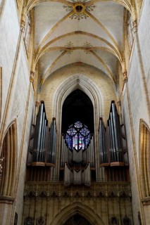 The interior of the largest Protestant church in Germany. It has the world's highest church tower,