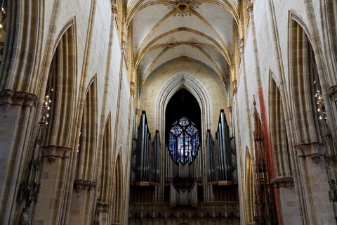 The interior of the largest Protestant church in Germany. It has the world's highest church tower,