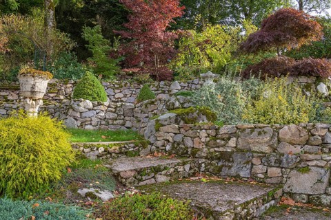 Idyllic garden scenery near Gerardmer, a commune in the Vosges department in Grand Est in