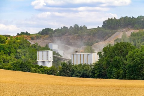 Gravel mill in Germany at summer time