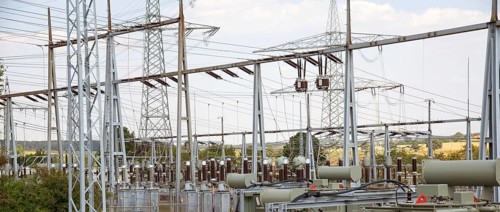 Detail of a electrical substation in Southern Germany