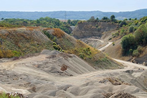 Sunny stone pit scenery in Southern Germany