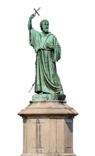 Statue of Peter the Hermit isolated in white back