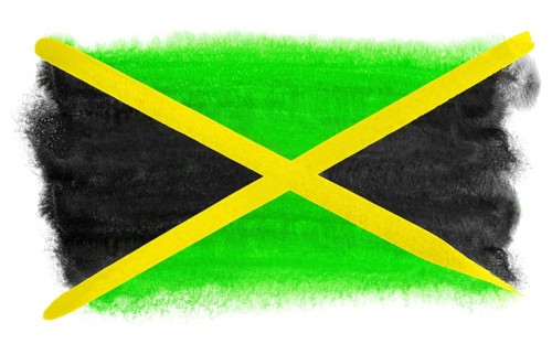 Watercolor illustration of the Jamaica flag