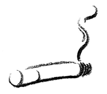 Crayon-sketched cigarette