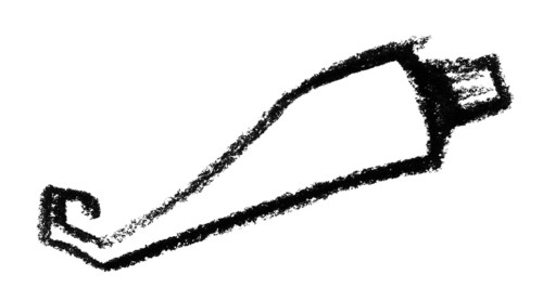 Crayon-sketched tube
