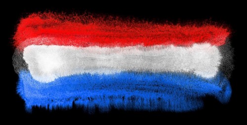 Watercolor illustration of the Netherlands flag