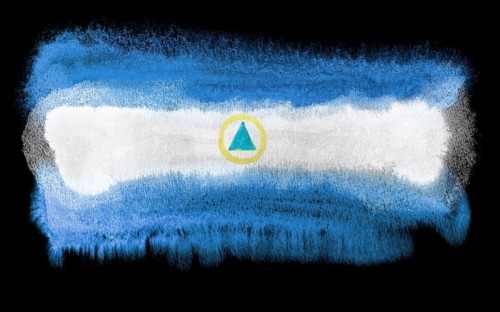 Watercolor illustration of the Nicaragua flag