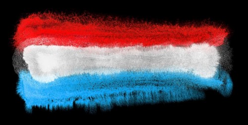Watercolor illustration of the Luxembourg flag