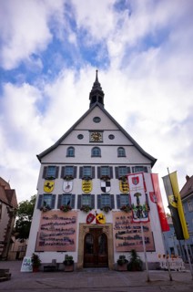 Historical depiction of folk festival parade, at the town hall, Bad Cannstatt, Stuttgart,