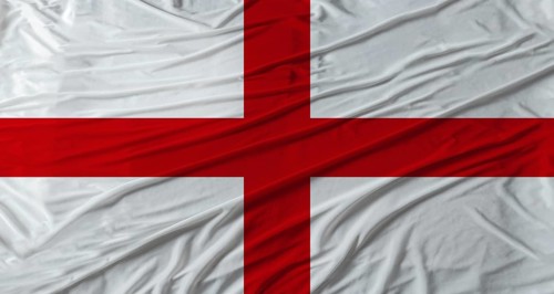 English flag waving. Flag of England with cloth texture