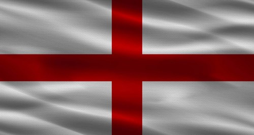 England flag with fabric texture. Realistic flag of England waving