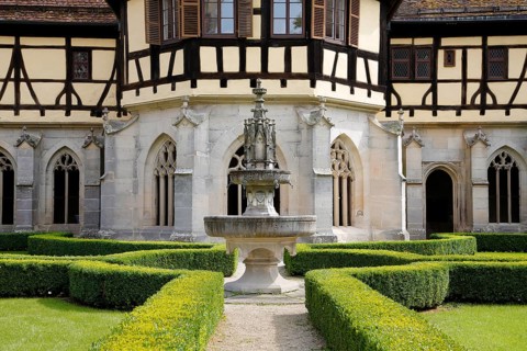 Bebenhausen Monastery, well house, half-timbered building, Gothic cloister, sacred building,