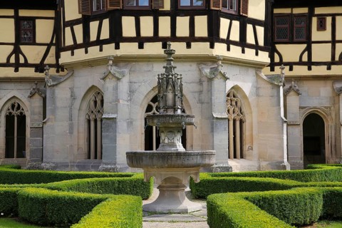 Bebenhausen Monastery, well house, half-timbered building, Gothic cloister, sacred building,