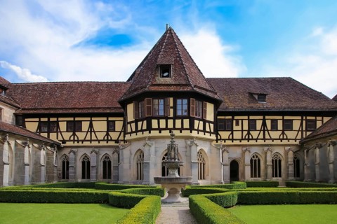 Bebenhausen Monastery, well house, half-timbered building, Gothic cloister, sacred building,