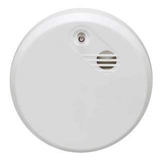 A smoke alarm in white back