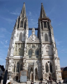 Detail of the Regensburg Cathedral in Regensburg, a city in Bavaria Germany