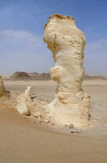 The white desert with rock formation in Egypt