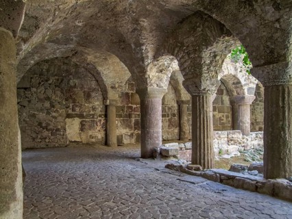 Historic building in Lipari located at a island named Lipari, the largest of the Aeolian Islands in
