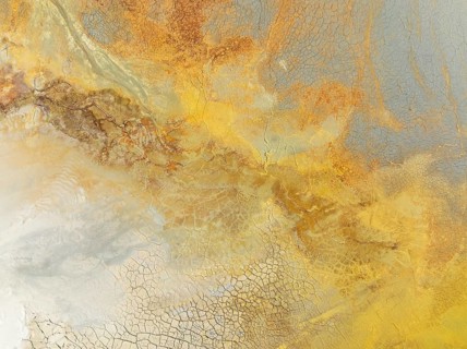 Abstract patterns in a waste pond in the mineral-rich area of the Rio Tinto mines. The colour is