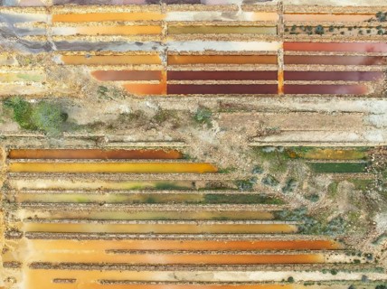 Abandoned saline ponds in the mineral-rich area of the Rio Tinto mines, hence the different colours