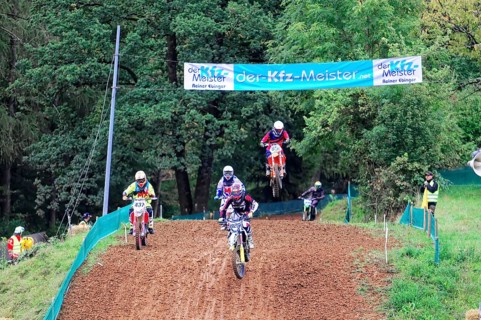 Motocross, Rudersberg, Baden-Württemberg, Germany, Europe, Several riders on motorbikes at a