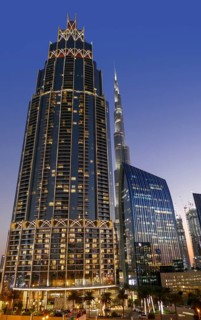 City view of Dubai, the most populous city in the United Arab Emirates at evening time