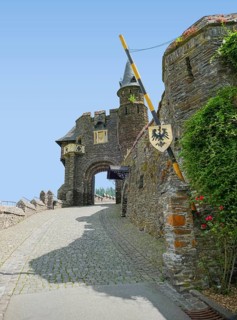 Impression of Cochem Imperial Castle at Moselle river in Rhineland-Palatinate, Germany, at summer