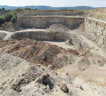 Sunny stone pit scenery in Southern Germany