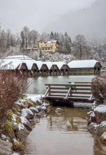 Scenery around Schoenau am Koenigssee in Bavaria at winter time
