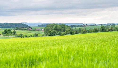 Idyllic rural scenery in Hohenlohe, a area in Southern Germany